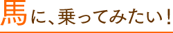 はじめて人馬！